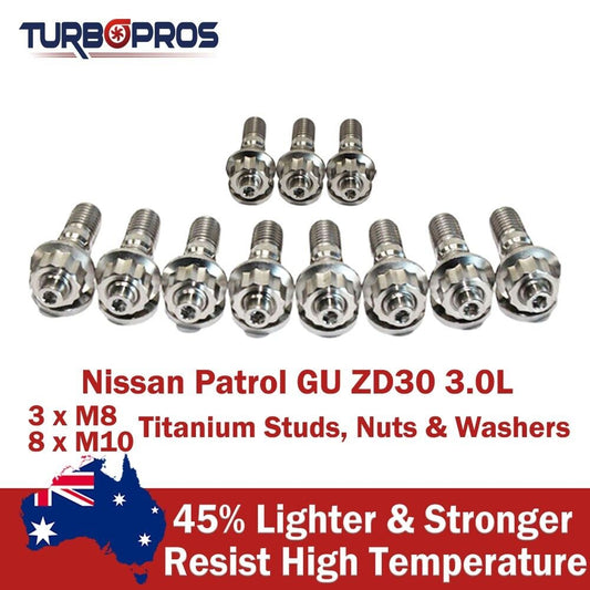 Titanium Exhaust Manifold & EGR Stud Kit for Nissan Patrol GU ZD30 3.0L