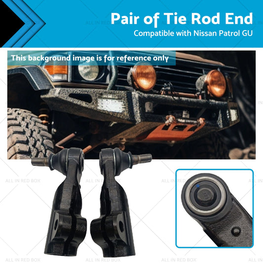 Pair Tie Rod End Suitable For Nissan Patrol GU Y61 Series 4wd 03-On-0