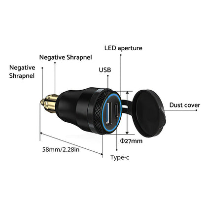 Dual USB Charger Hella DIN Type C Plug Socket Suitable For BMW Motorcycles / Ducati Motorcycles-4