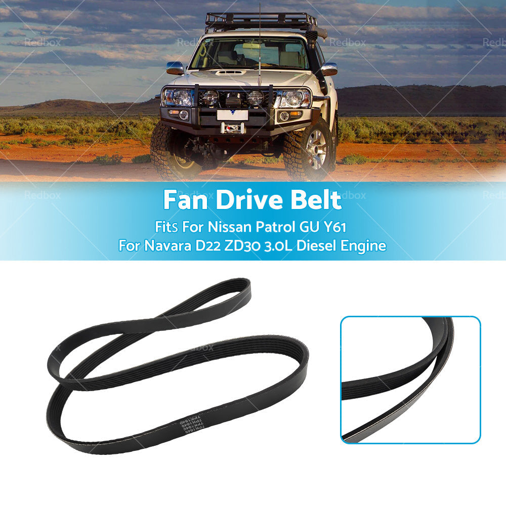7PK1640 Fan Drive Belt Suitable for Nissan Patrol GU Y61 Navara D22 Diesel 3. 0L-1