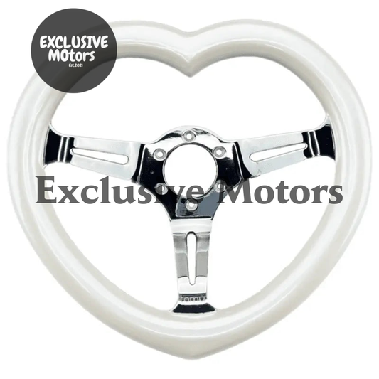 13" (330mm) Medium Heart Dish Pearl White Heart (wood)