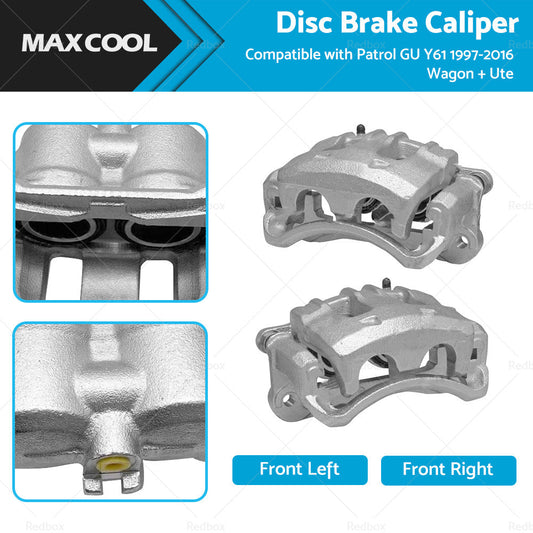 Front LH RH Disc Brake Caliper Set for Nissan Patrol GU Y61 1997-2016