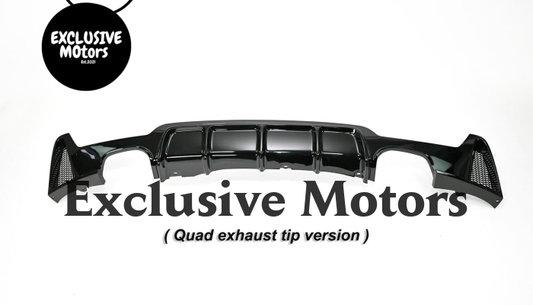 Rear Bumper Diffuser Twin Exhaust Black for BMW 4 Series F32 F36 2013-2020