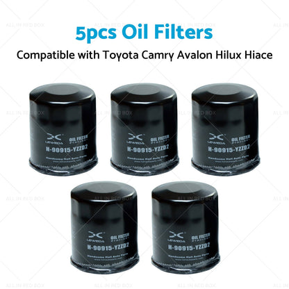 5x Oil Filter Suitable for Toyota Camry Avalon Hilux Hiace 90915-YZZD2 1KDFTV-3
