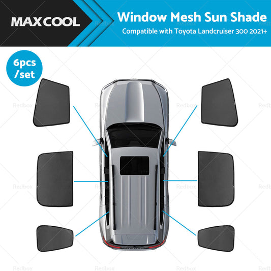 6x Window Mesh Sun Shade Suitable For Toyota Landcruiser 300 2021-0