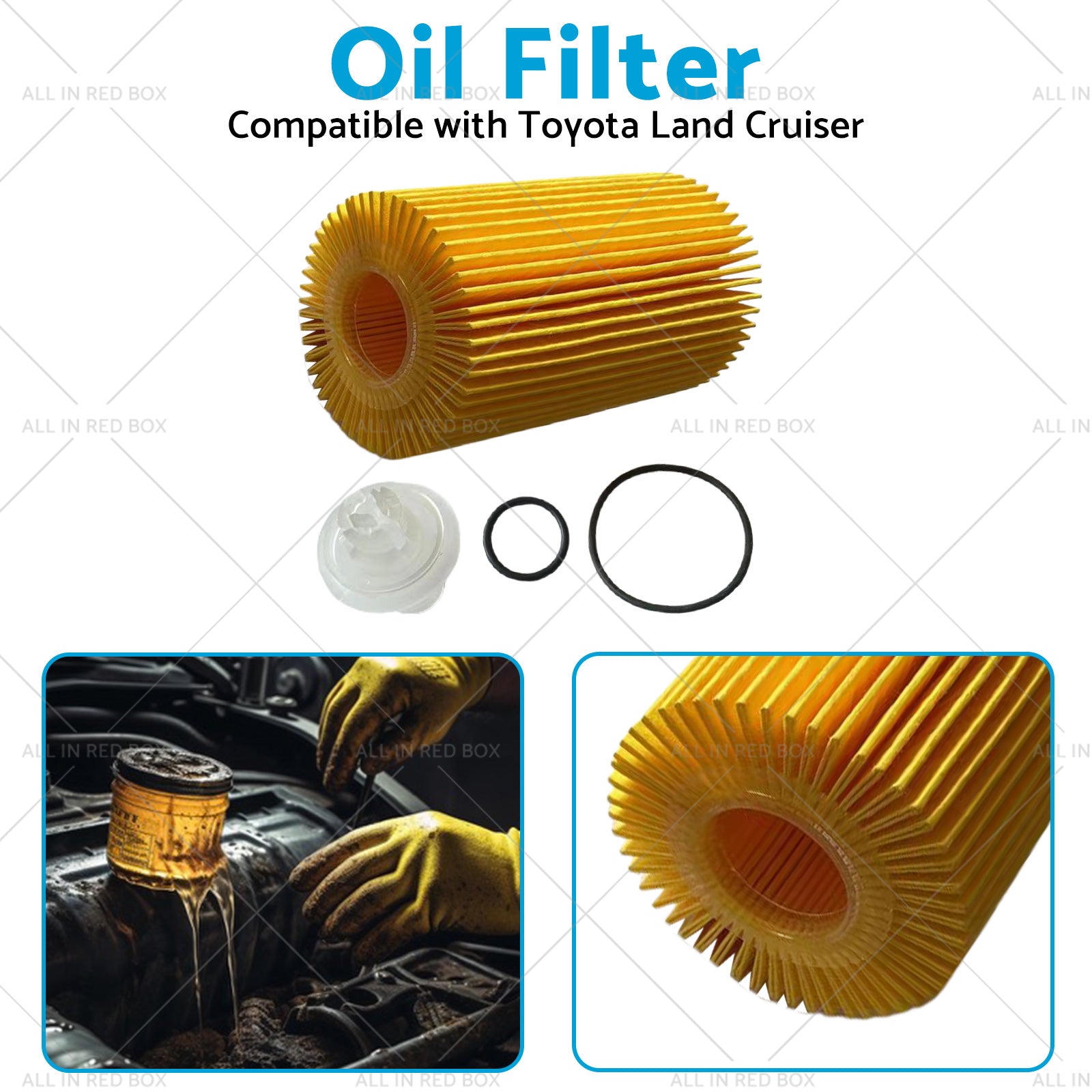 Oil Filter Suitable for Toyota Land Cruiser 200 Series 4. 5 Diesel V8 R2651P-3