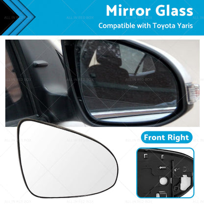 Right Side Mirror Glass with Back Plate Suitable for TOYOTA YARIS 2012 - 2019-0