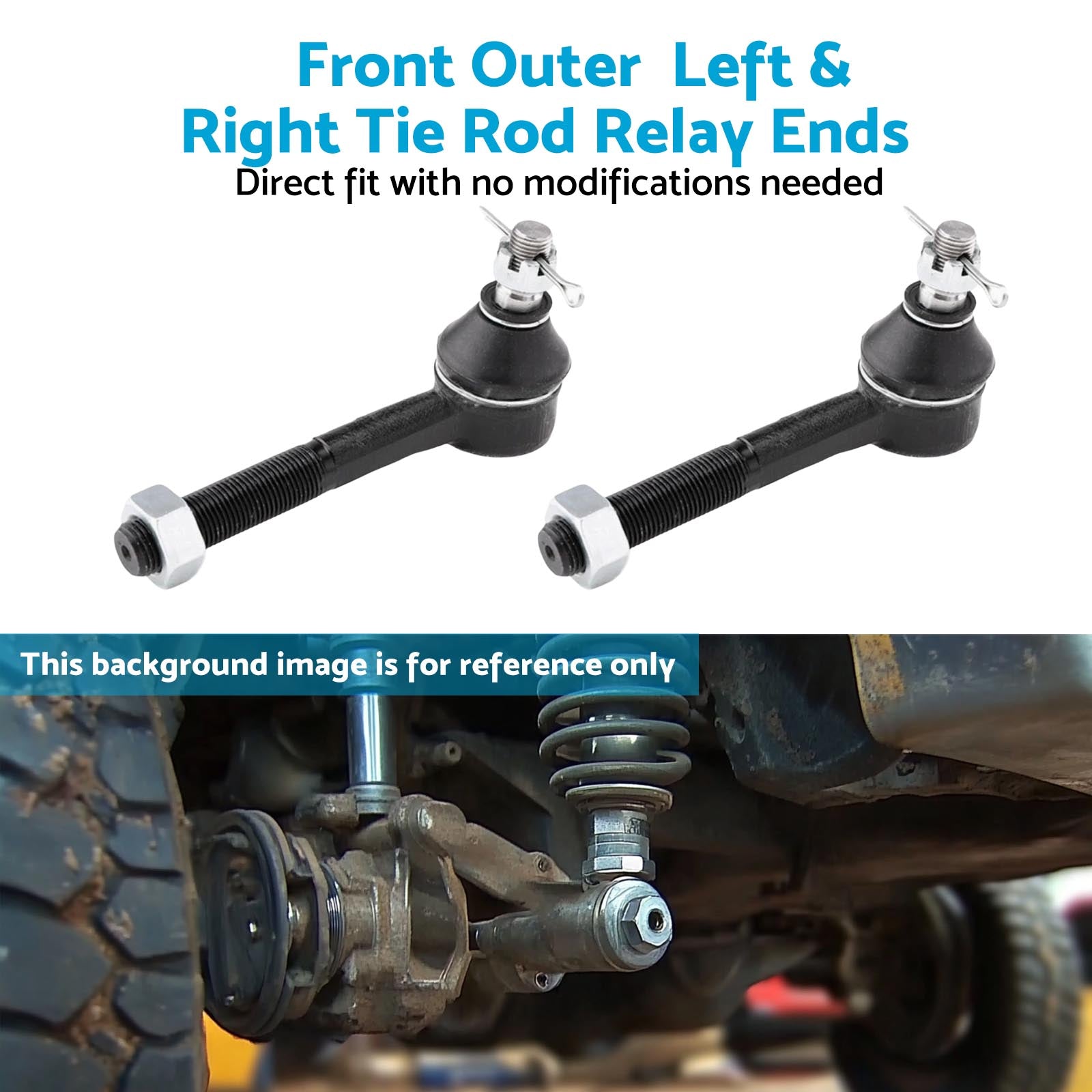 Front Outer LH & RH Tie Rod Relay Ends Suitable For Nissan Navara D21 92-97 4X4-3