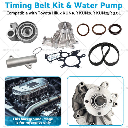 Timing Belt Kit and Water Pump Suitable for Toyota Hilux KUN16R KUN26R 3. 0L 05-17