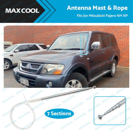 7-Section Antenna Mast & Rope for Mitsubishi Pajero NM-NP 2000-2006