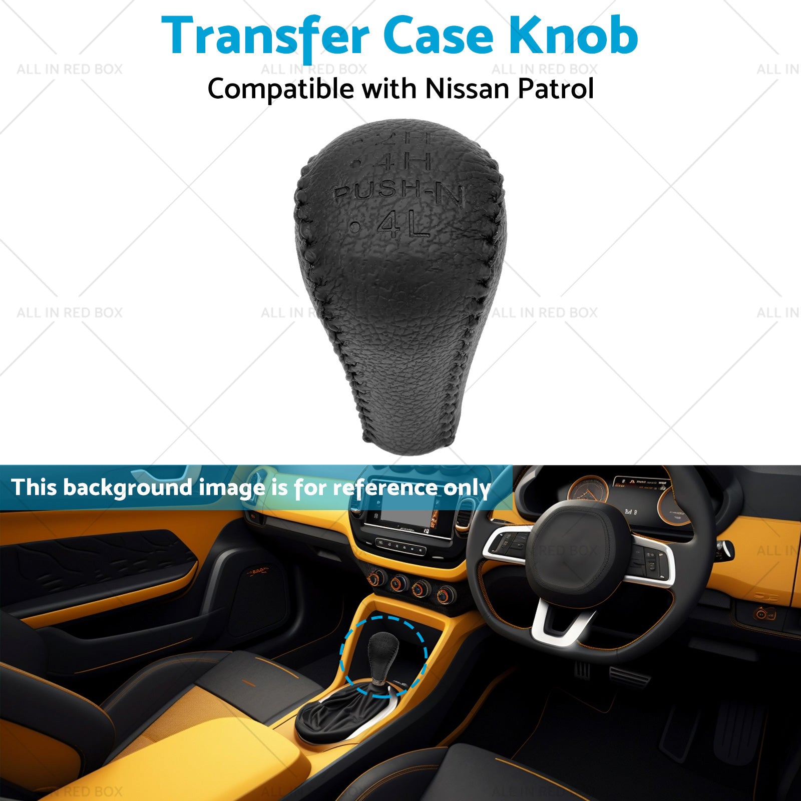 1PCS Black Leather Transfer Case Knob Suitable for Nissan Patrol GU Y61 GQ Y62-4