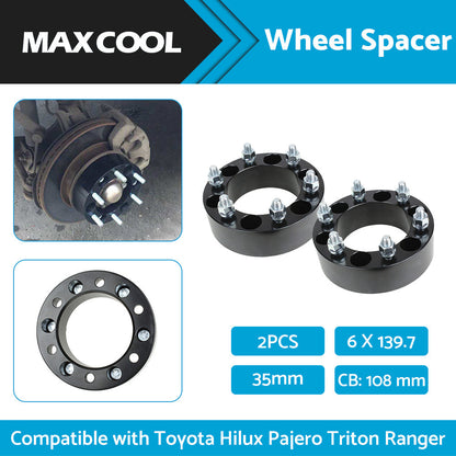 2PCS 35mm 6x139.7 Wheel Spacers Suitable For Toyota Hilux Pajero Triton Ranger-4