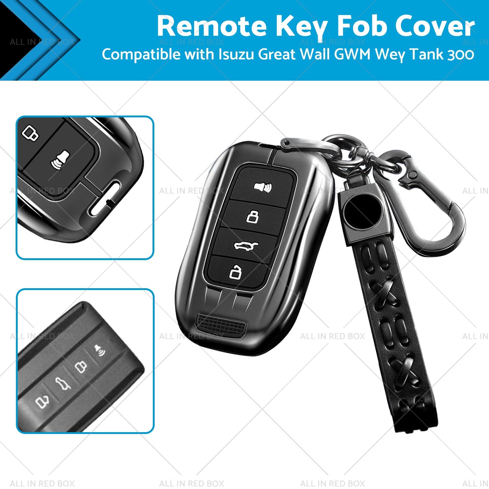 Alloy Car Remote Key Fob Cover Key Case Suitable for Great Wall GWM Wey Tank 300-0