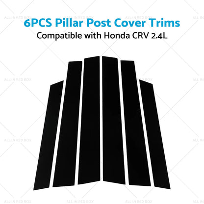 6PCS Black Window Trim Covers Suitable for 07-11 Honda CRV 2. 4L-3