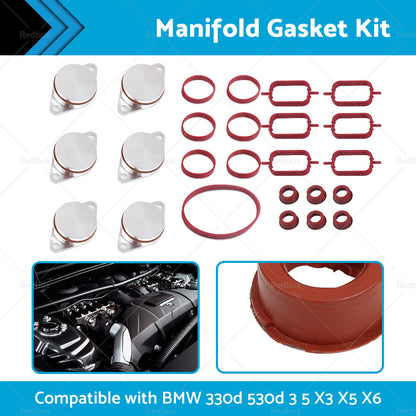 11617800585 Manifold Gasket Swirl Flap Kit Suitable for BMW 3 5 Series X3 X5 X6