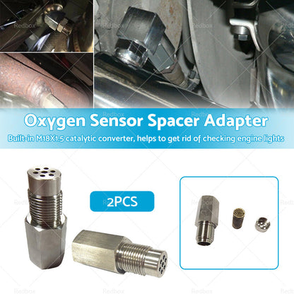 2x O2 Oxygen Sensor Spacer Adapter CEL Fix Eliminator M18x1. 5 Extender