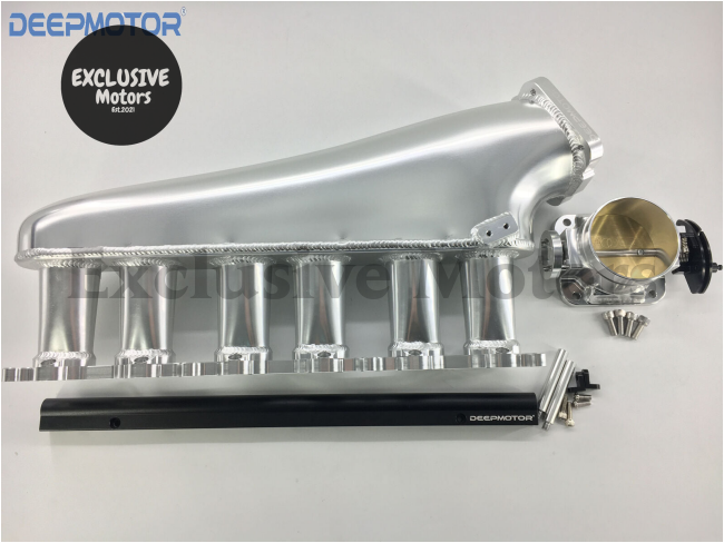 1JZ-GTE Billet Fabricated Intake Manifold with Fuel Rail, 90mm Throttle Body, and Cable