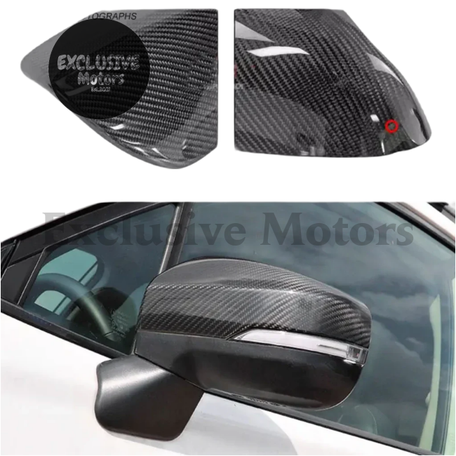 2 Pcs Dry Carbon Fiber Mirror Cover For Subaru Wrx Sti