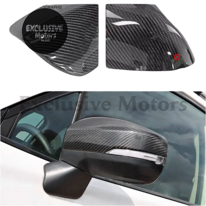 2 Pcs Dry Carbon Fiber Mirror Cover For Subaru Wrx Sti