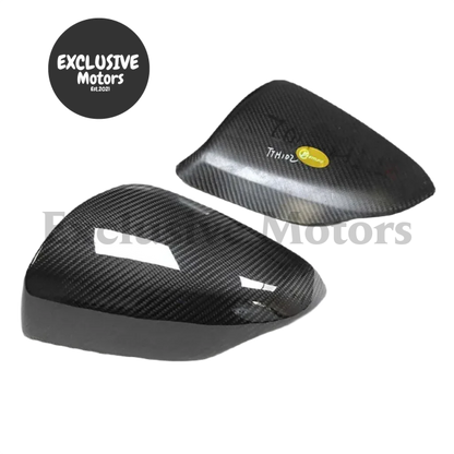 2 Pcs Dry Carbon Fiber Mirror Cover For Subaru Wrx Sti