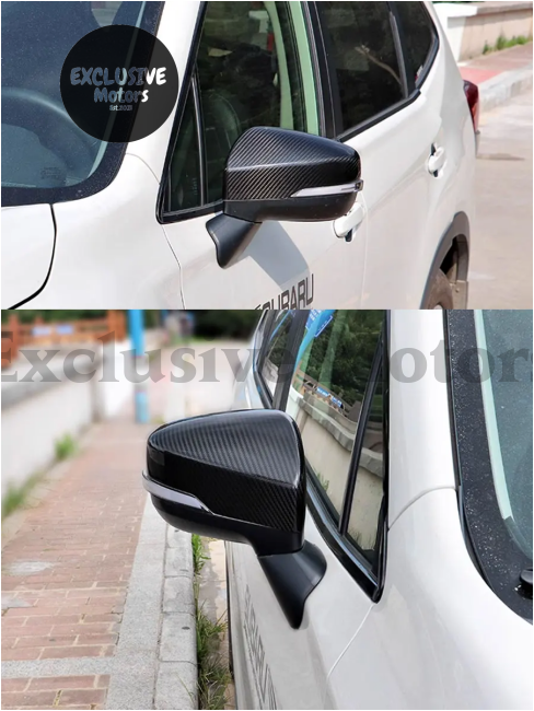 2 Pcs Dry Carbon Fiber Mirror Cover For Subaru Wrx Sti