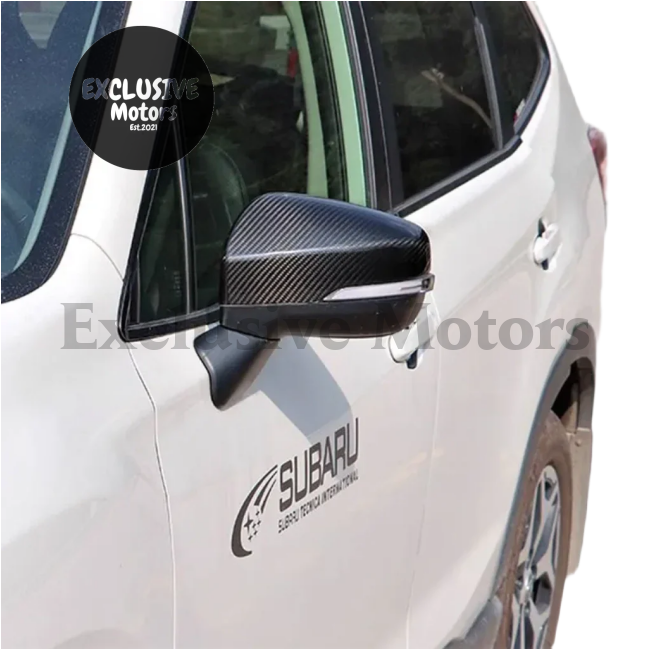 2 Pcs Dry Carbon Fiber Mirror Cover For Subaru Wrx Sti