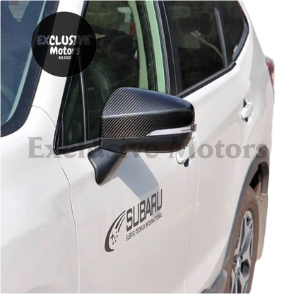 2 Pcs Dry Carbon Fiber Mirror Cover For Subaru Wrx Sti