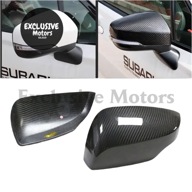 2 Pcs Dry Carbon Fiber Mirror Cover For Subaru Wrx Sti