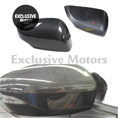 2 Pcs Dry Carbon Fiber Mirror Cover For Subaru Wrx Sti