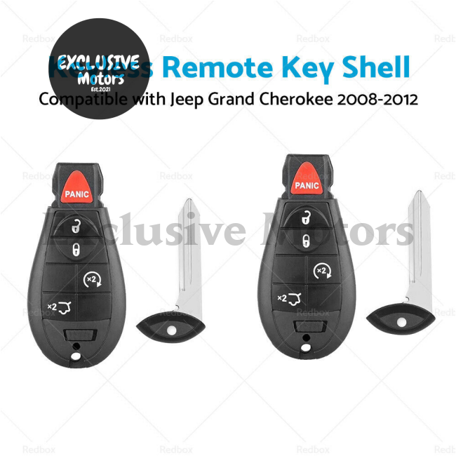 2 x Keyless Key Fob for Jeep Grand Cherokee (2008-2012)