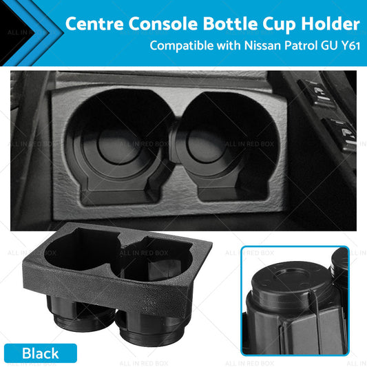 Black Front Centre Console Bottle Cup Holder Suitable For Nissan Patrol GU Y61-0