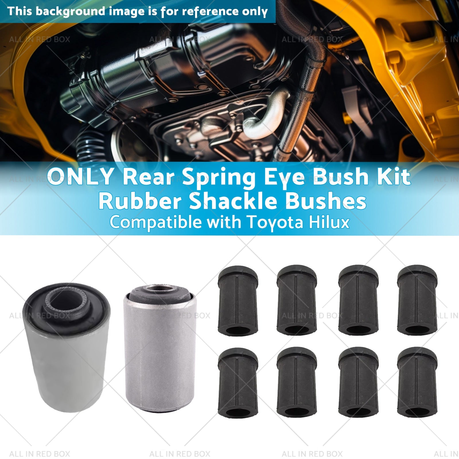 Rear Spring Eye Bush Kit Rubber Shackle Bushes Suitable for 91-04 Toyota Hilux-2