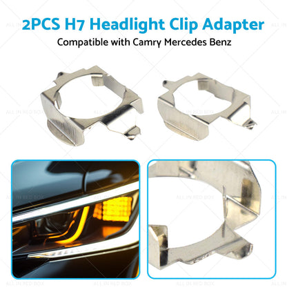 1 Pair LED Headlight H7 Clip Adapter Holder Suitable for Camry Mercedes Benz-4