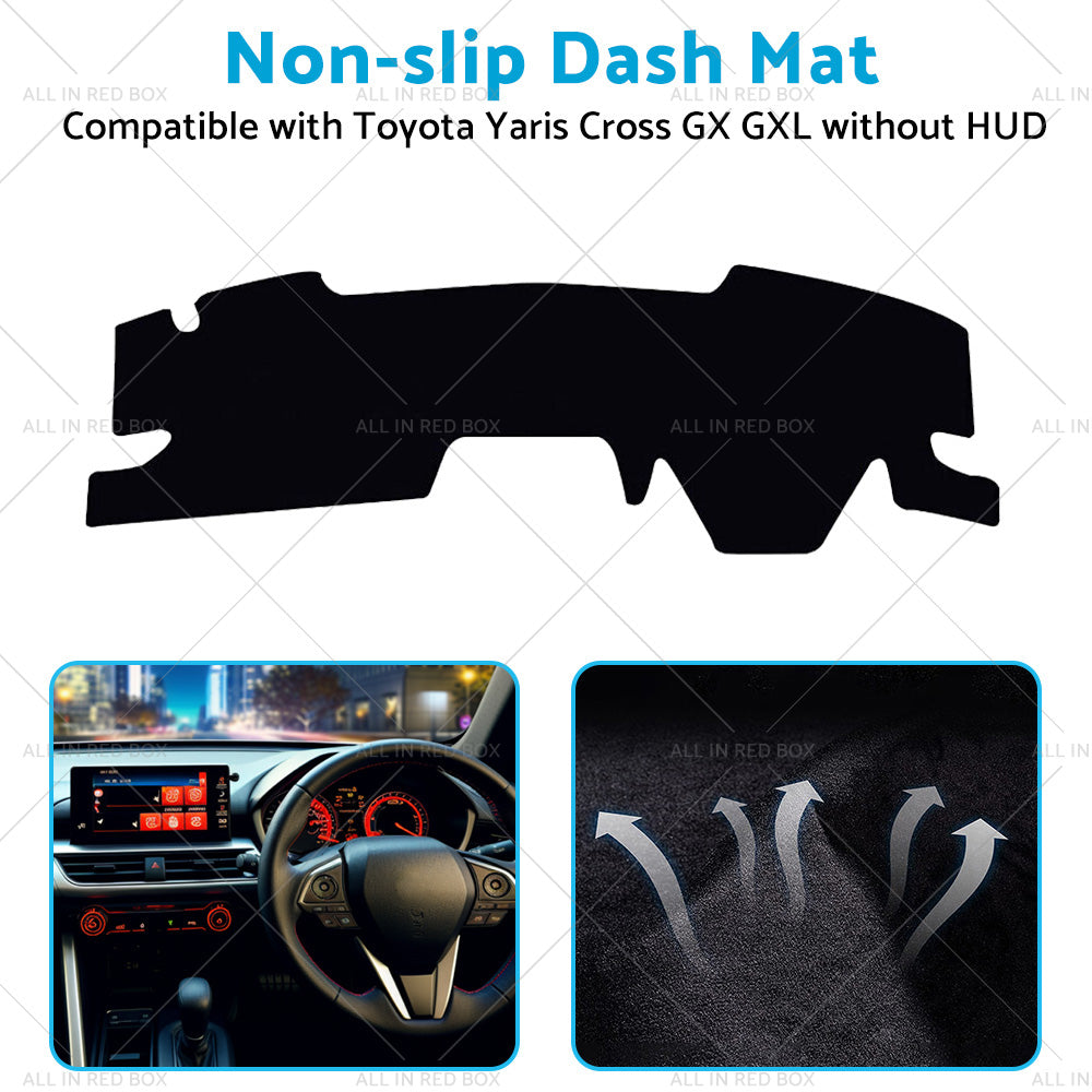 Black Non-Slip Dash Mat Cover Suitable For Toyota Yaris Cross GX GXL 5 2020-2022-4
