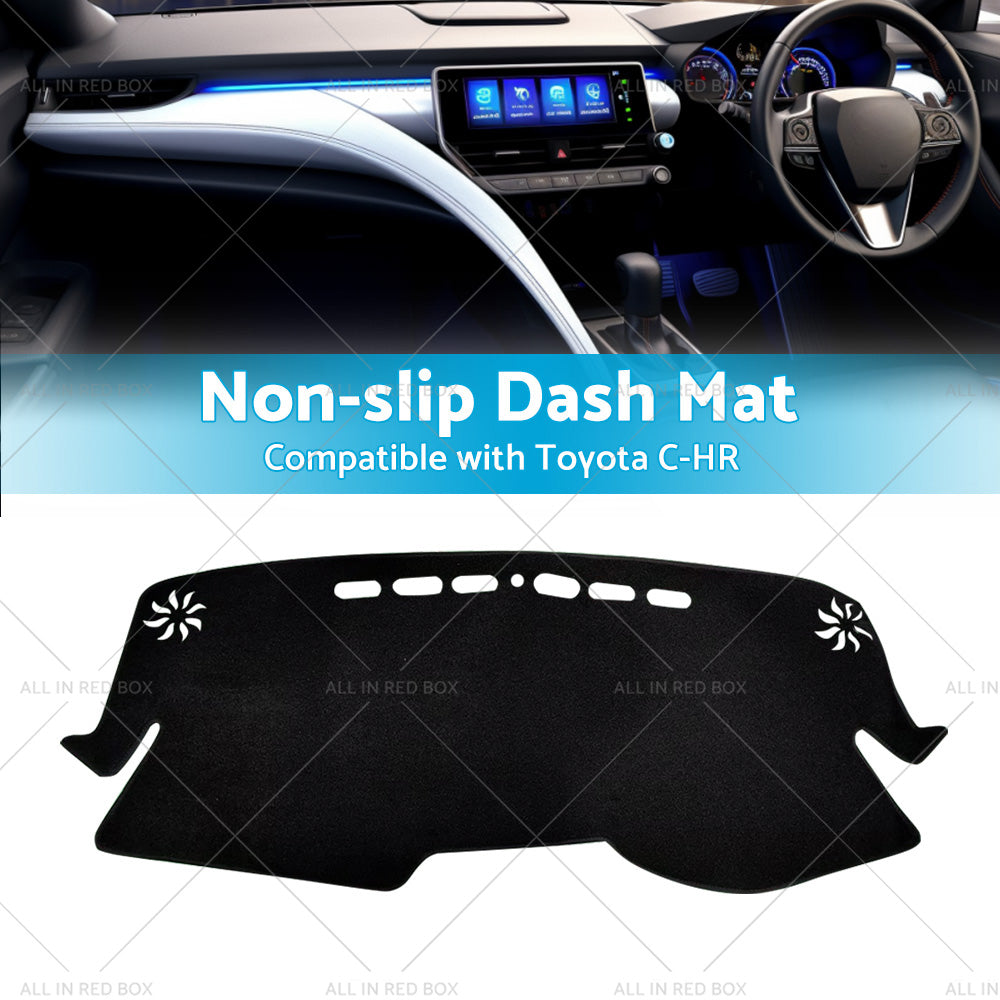 Non Slip Dash Mat Dashboard Cover Suitable For Toyota CHR C-HR 2016-2019 Black-1
