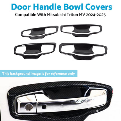Door Handle Bowl Cover Trim Gloss Black Suitable For Mitsubishi Triton MV 2024+-2