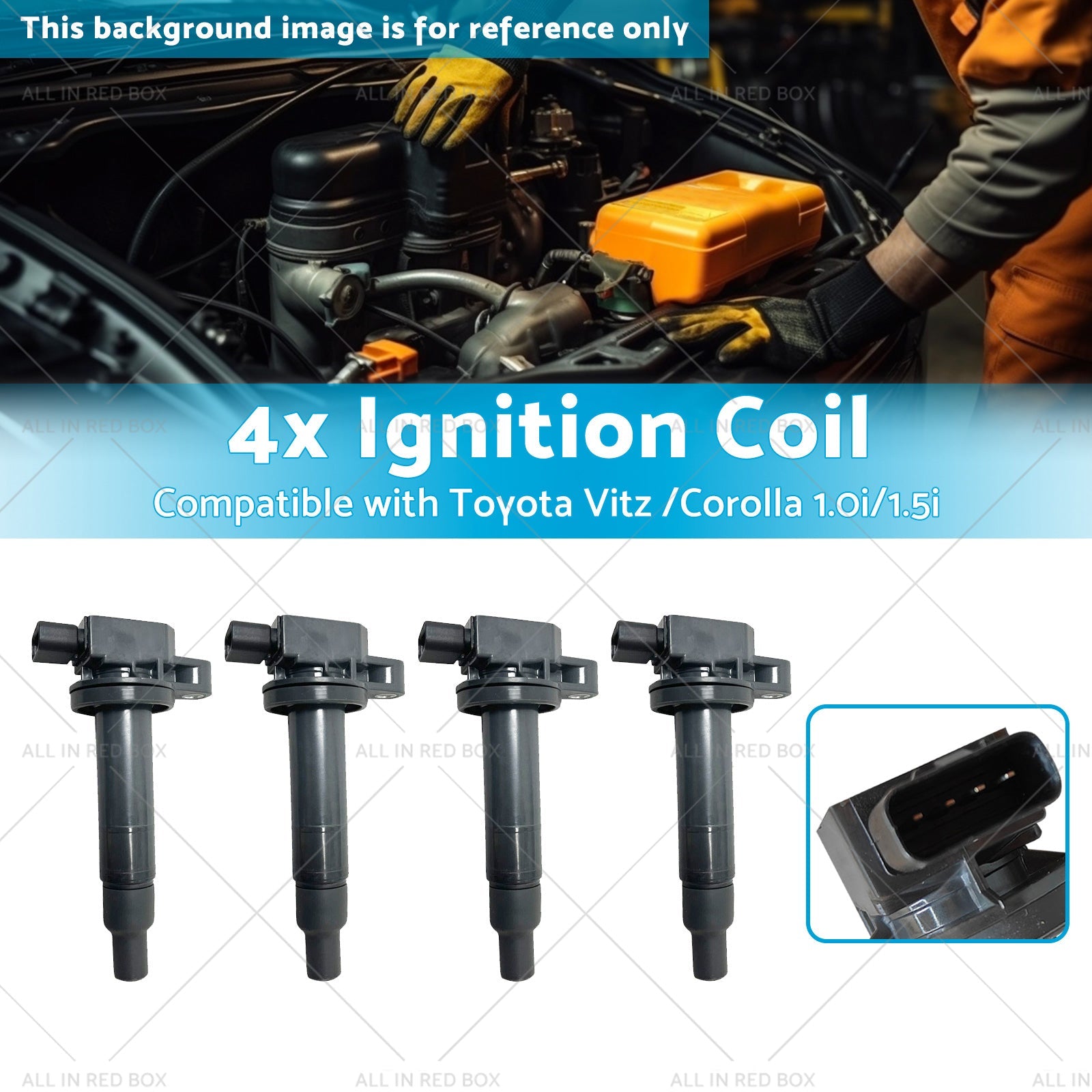 9091902240 4x Ignition Coils Suitablefor Toyota Vitz  00  or Corolla  13  1. 0i or 1. 5i-2