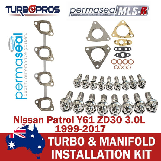 Permaseal Turbo&Manifold Titanium Studs&Gasket for Nissan Patrol Y61 ZD30 3.0L