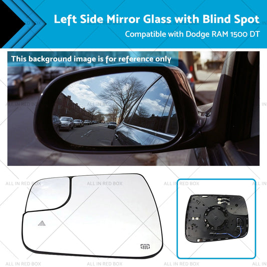 Mirror Glass with Blind Spot Left Side Suitable for Dodge RAM 1500 DT 19缂佲剝寮22-0
