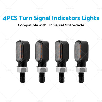4x Motorcycle Indicators Turn Signal Blinkers Amber Mini LED Light Universal AU-3