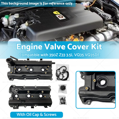 2PCS Engine Valve Cover Suitable For Nissan 350Z Z33 3. 5L VQ35 VQ35DE 2002-2006