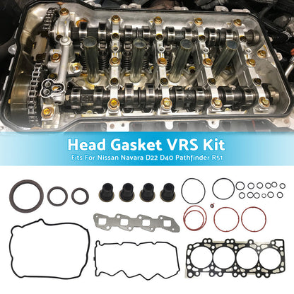VRS Head Gasket Kit Suitable For Nissan Navara D22 D40 R51 2. 5L YD25 2008-2015-3