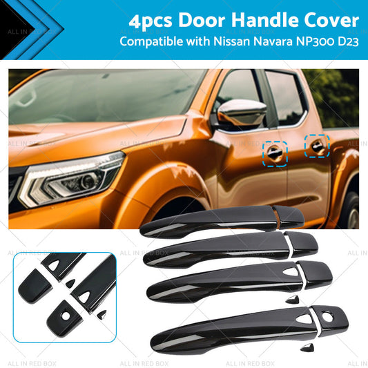 4PCS Black Door Handle Cover Suitable for Nissan Navara NP300 D23 2015-Onwards-0