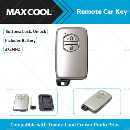 2 Buttons Complete Remote Car Key Suitable For Toyota Land Cruiser Prado 434MHZ-4