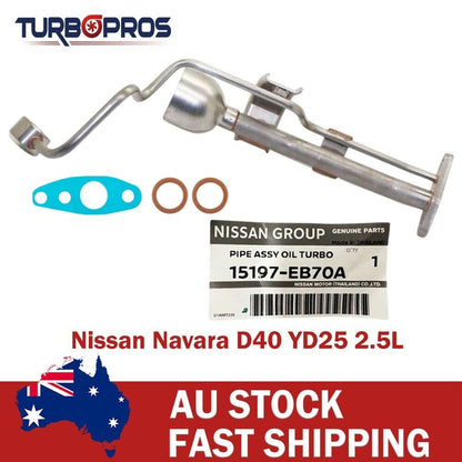 Genuine Turbo Oil Feed&Return Pipe+Gaskets for Nissan Navara D40 YD25 2.5L