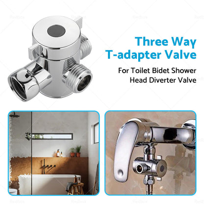 1 2 in Three Way T-adapter Valve For Toilet Bidet Shower Head Diverter Valve-4