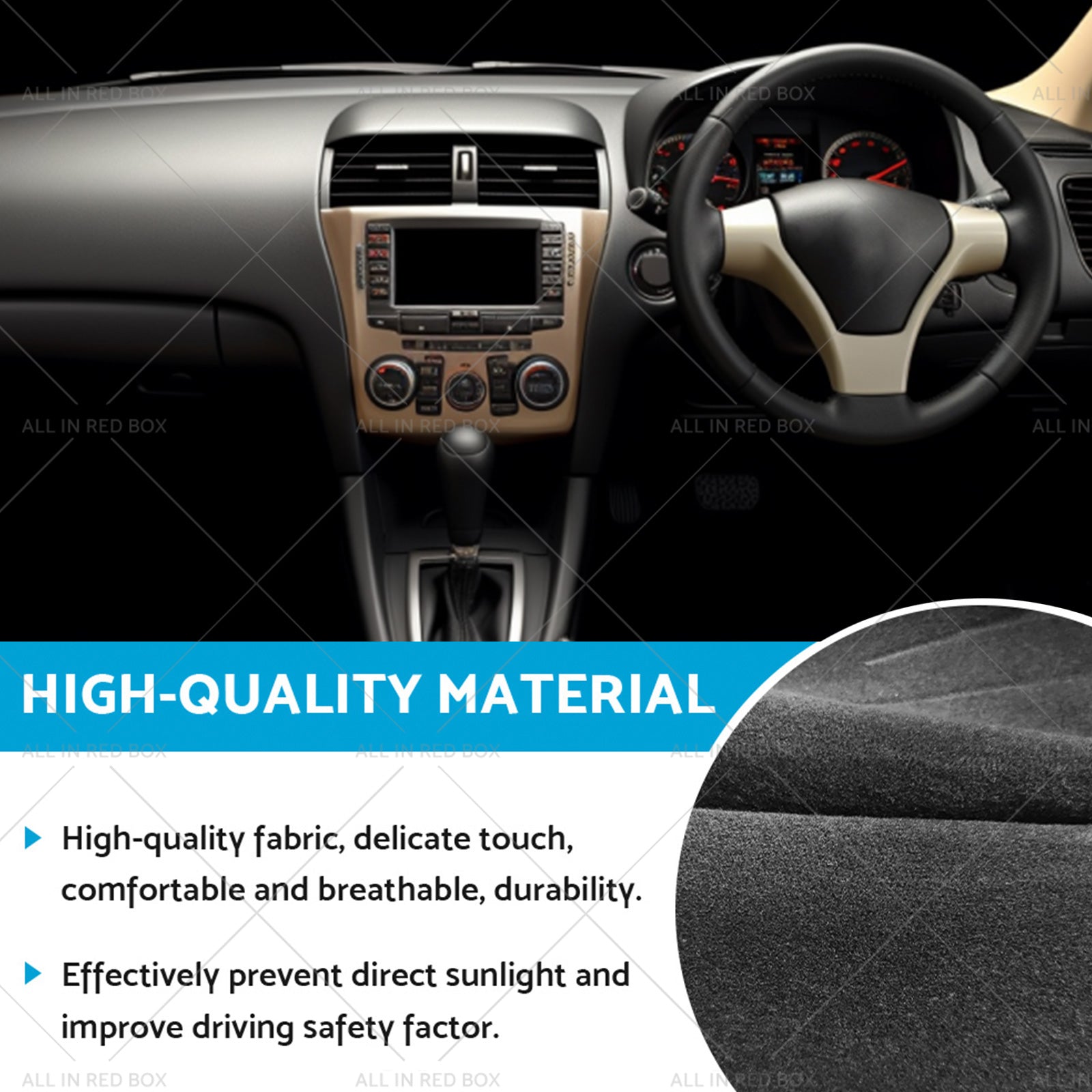 Non-Slip Dash Mat SuitableFor Nissan Tiida ST ST-L Ti Q 06-13 Dashboard Black-2