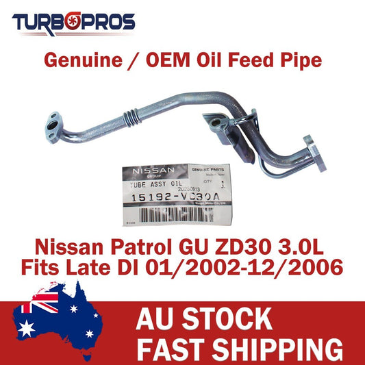 Genuine Turbo Charger Oil Feed & Return Pipe for Nissan Patrol GU ZD30 3.0L