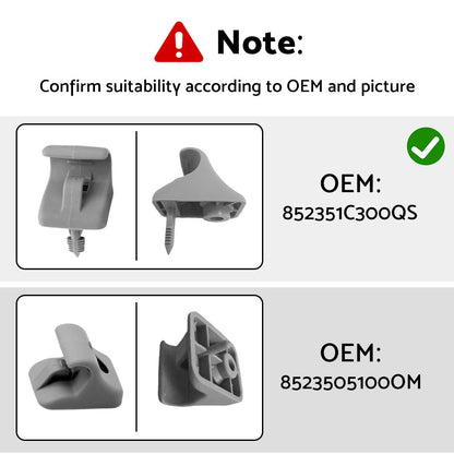 2x Sun Visor Clip Left & Right Side Suitable For Hyundai Getz 2002-2011 Grey 852351C300QS-4