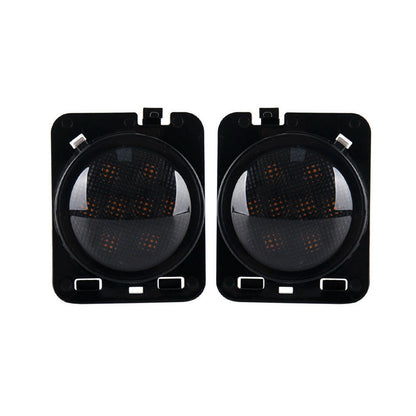 2x Front LED Side Marker Light Smoke Suitable For Jeep Wrangler JK 2007-2018-1